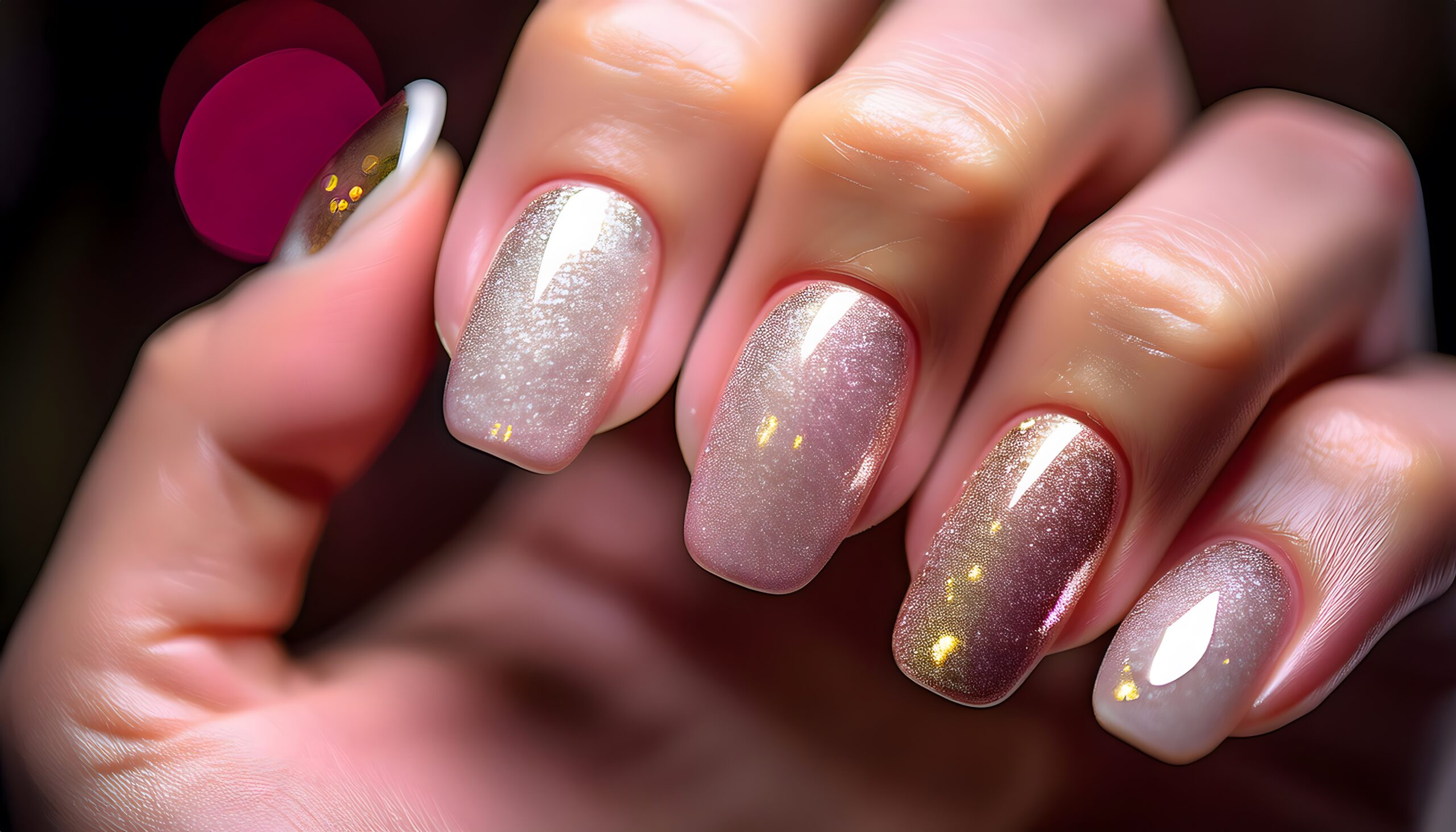 sparkly jelly manicure