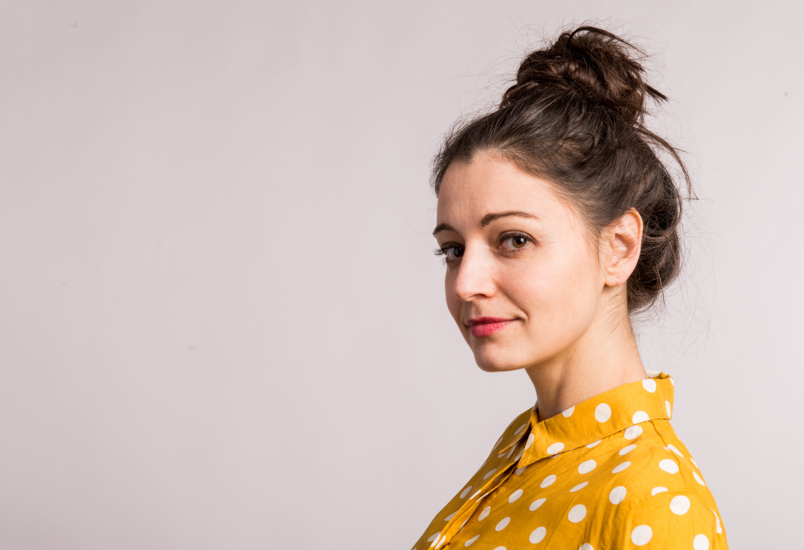 messy bun on woman