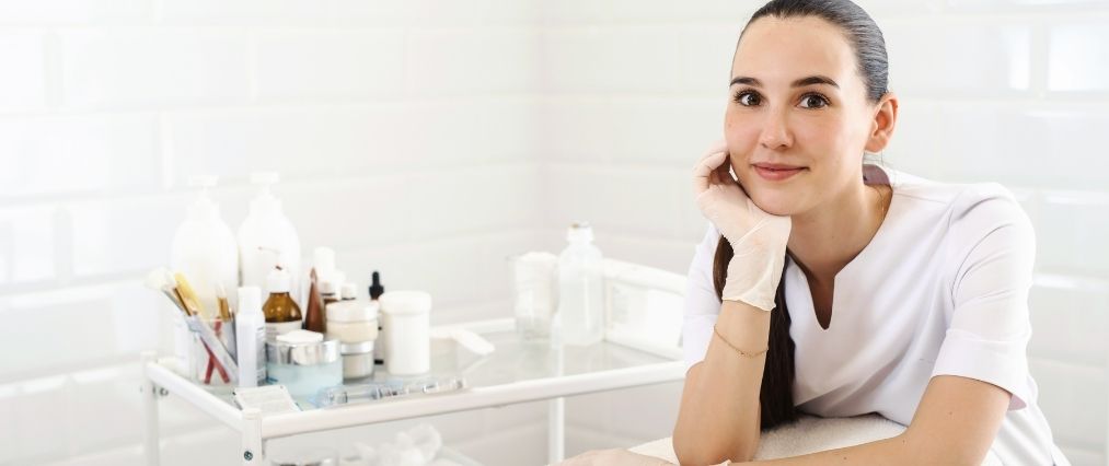 Esthetician at work